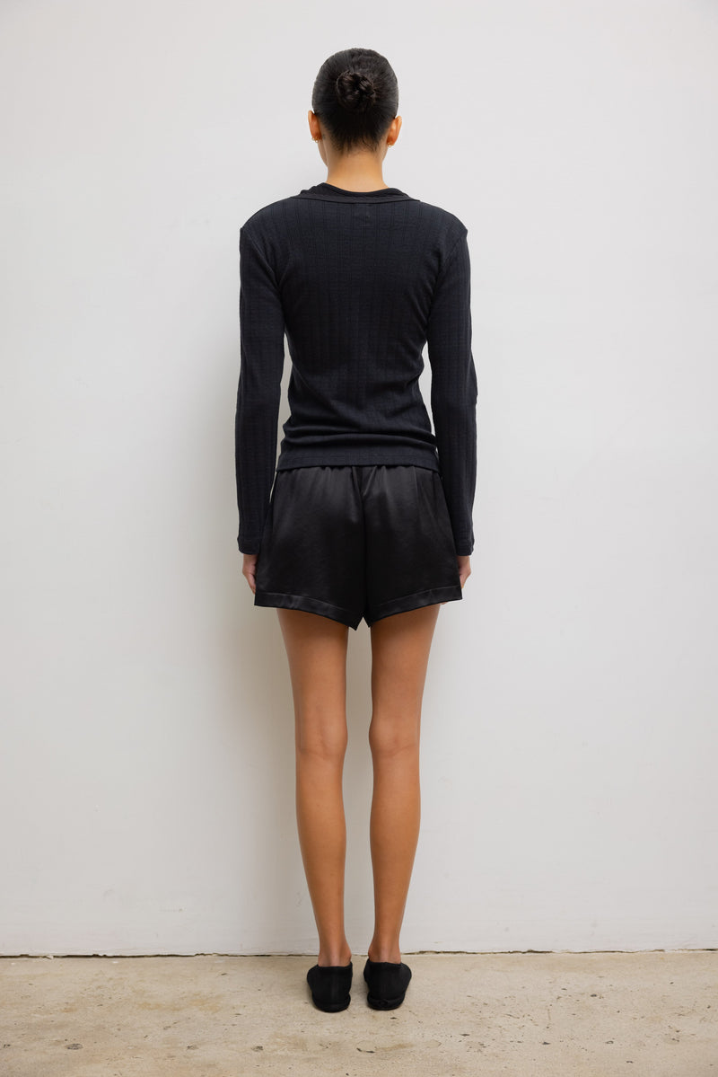 Pointelle Slim Fit Long Sleeve Tee