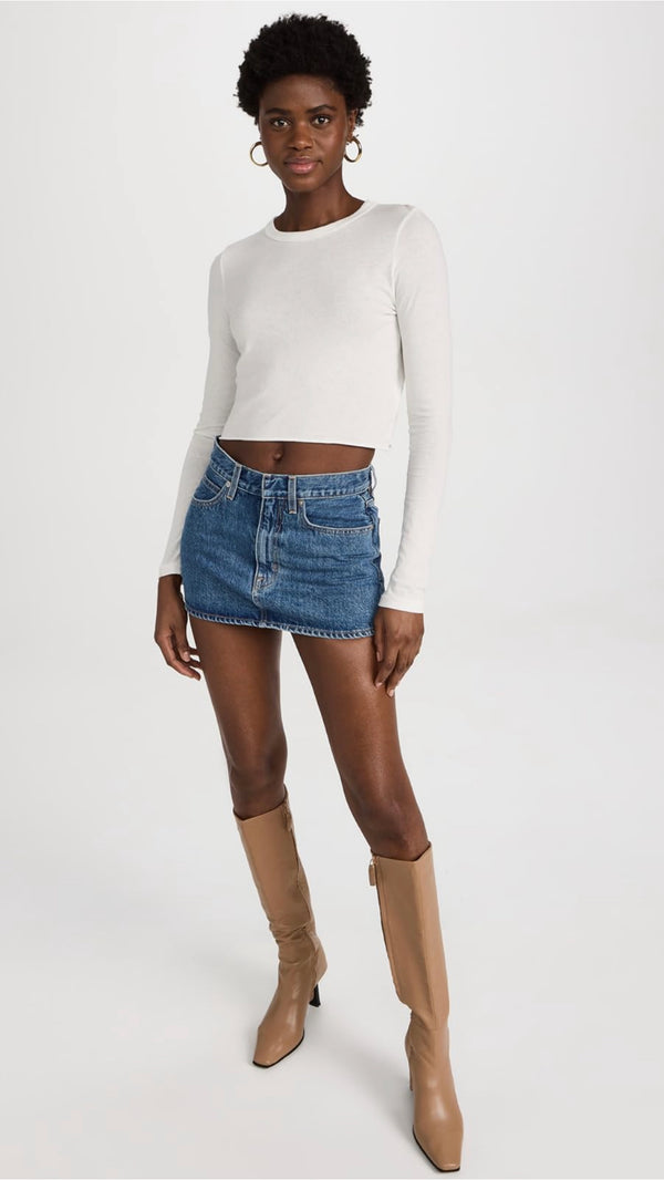 Long Sleeve Crop Baby Tee  SLVRLAKE   