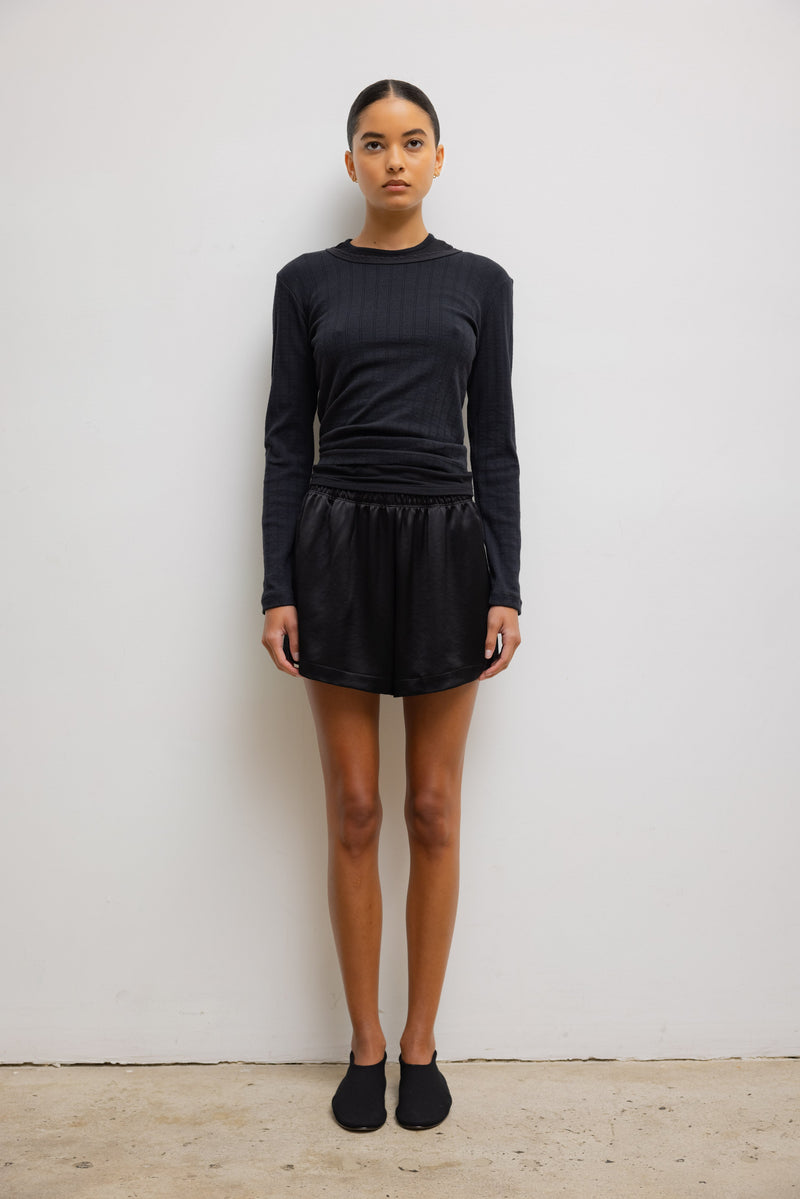Pointelle Slim Fit Long Sleeve Tee