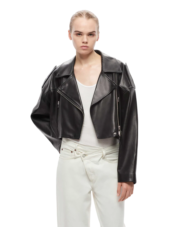 Remi Cropped Leather Jacket  AGOLDE   