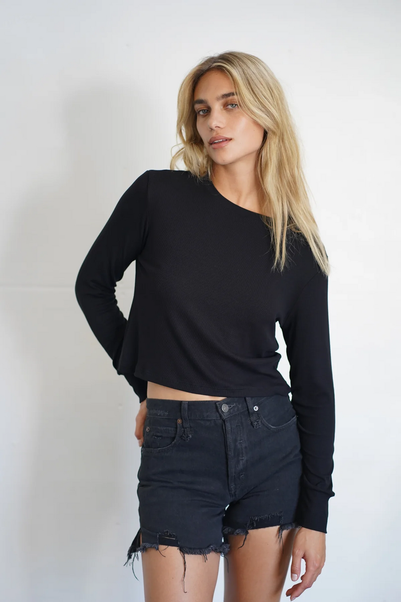 Ribbed Long Sleeve Crew