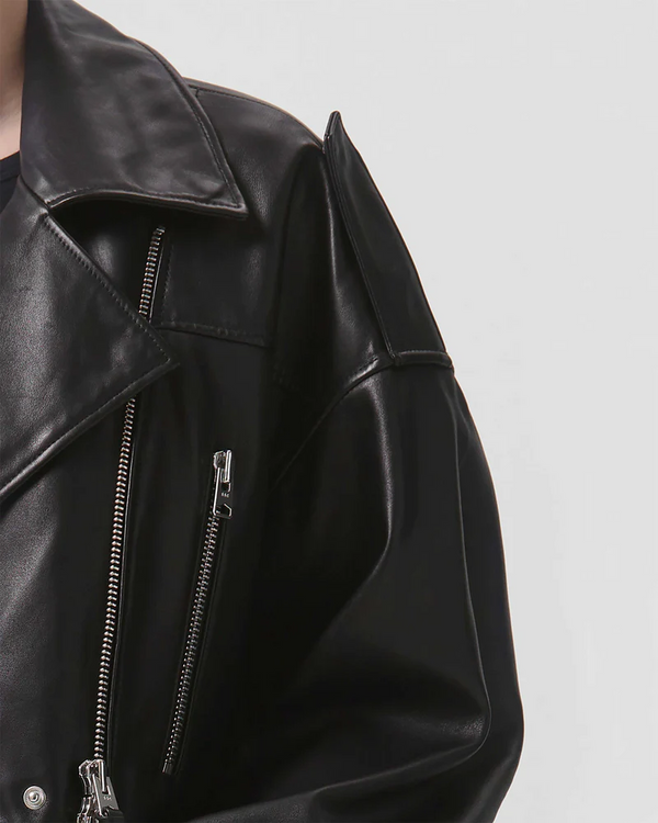 Remi Cropped Leather Jacket  AGOLDE   