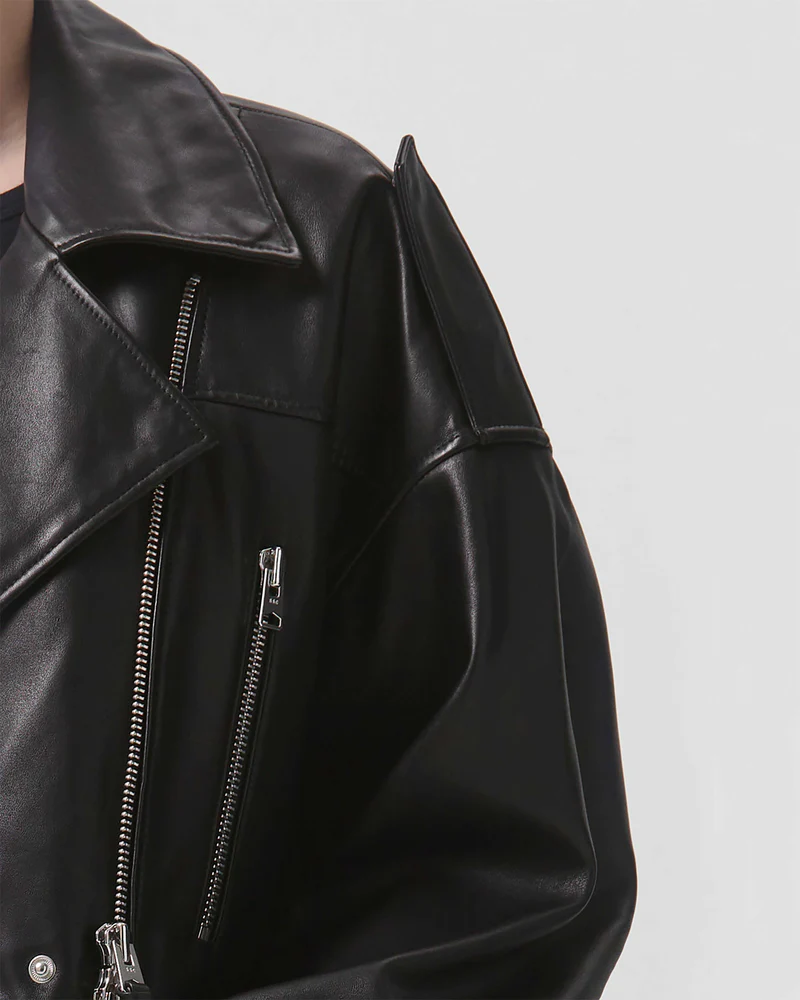 Remi Cropped Leather Jacket  AGOLDE   
