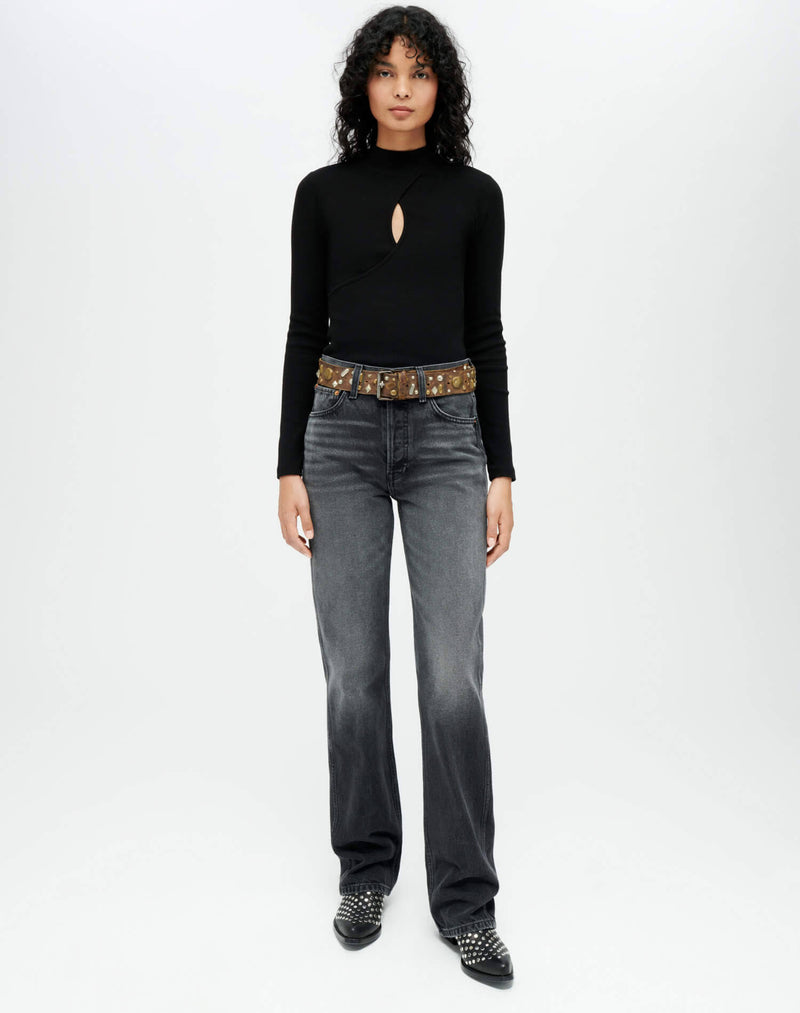Keyhole Mock Neck Top  RE/DONE   