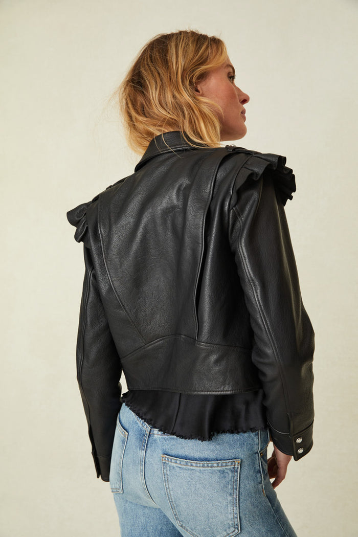 Torrez Leather Jacket Apparel & Accessories LoveShackFancy   