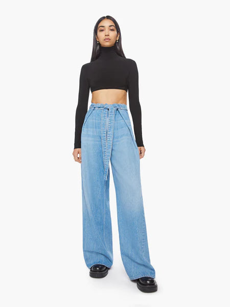 SNACKS! High Waisted Tie Front Funnel Sneak  Mother Denim   