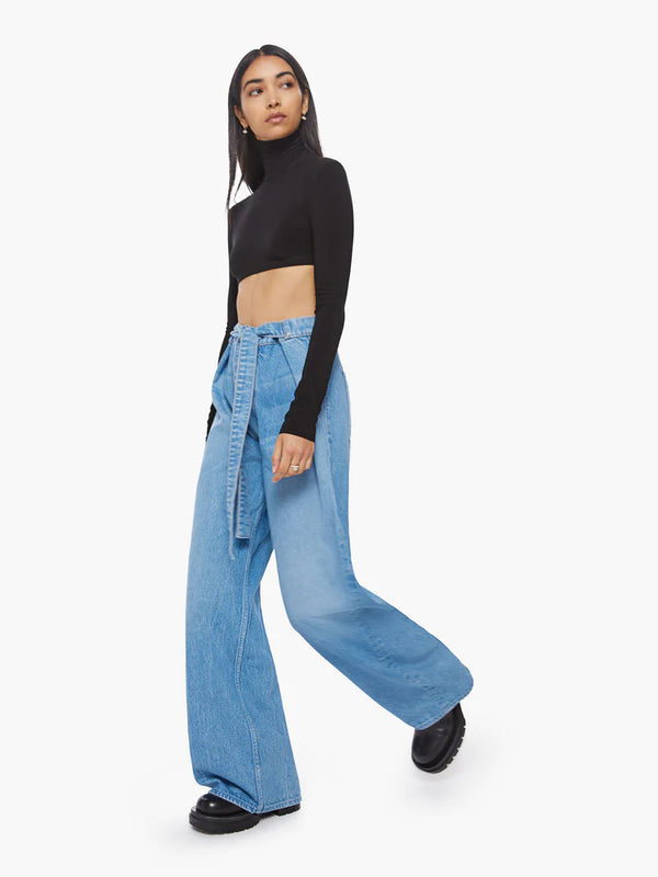 SNACKS! High Waisted Tie Front Funnel Sneak  Mother Denim   