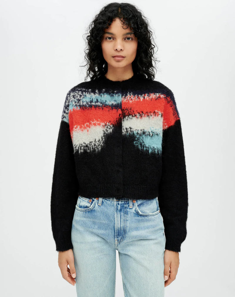 Intarsia Crew Cardigan  RE/DONE   