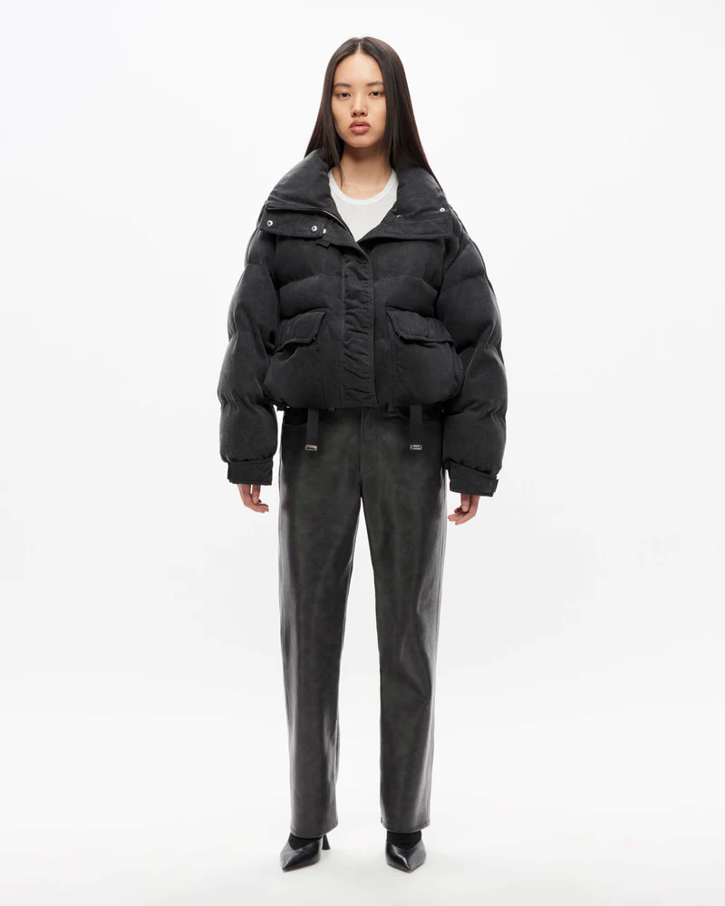 Nova Quilted Padded Organic Denim Jacket  Shoreditch Ski Club   