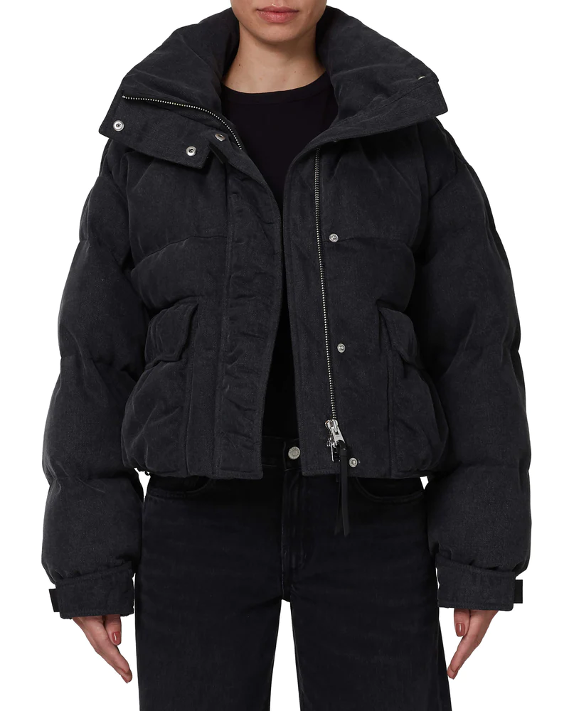 Nova Quilted Padded Organic Denim Jacket  Shoreditch Ski Club   
