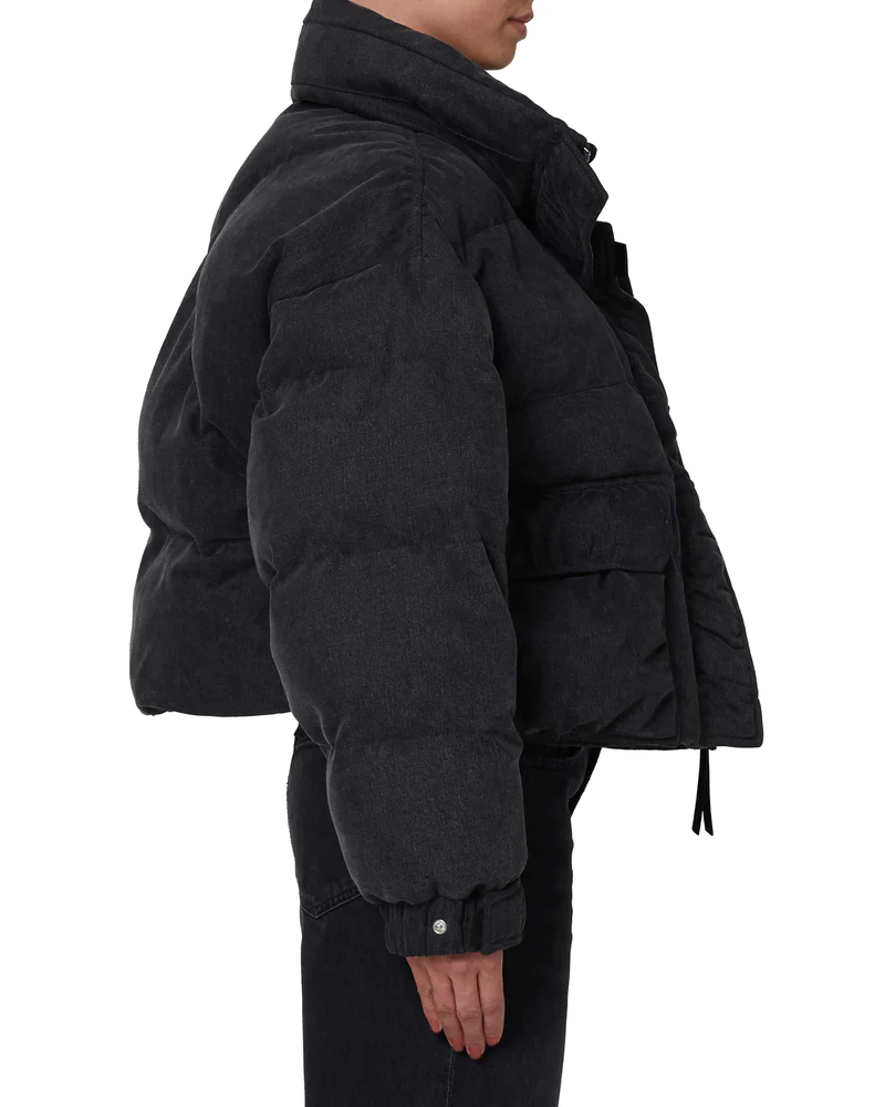 Nova Quilted Padded Organic Denim Jacket  Shoreditch Ski Club   
