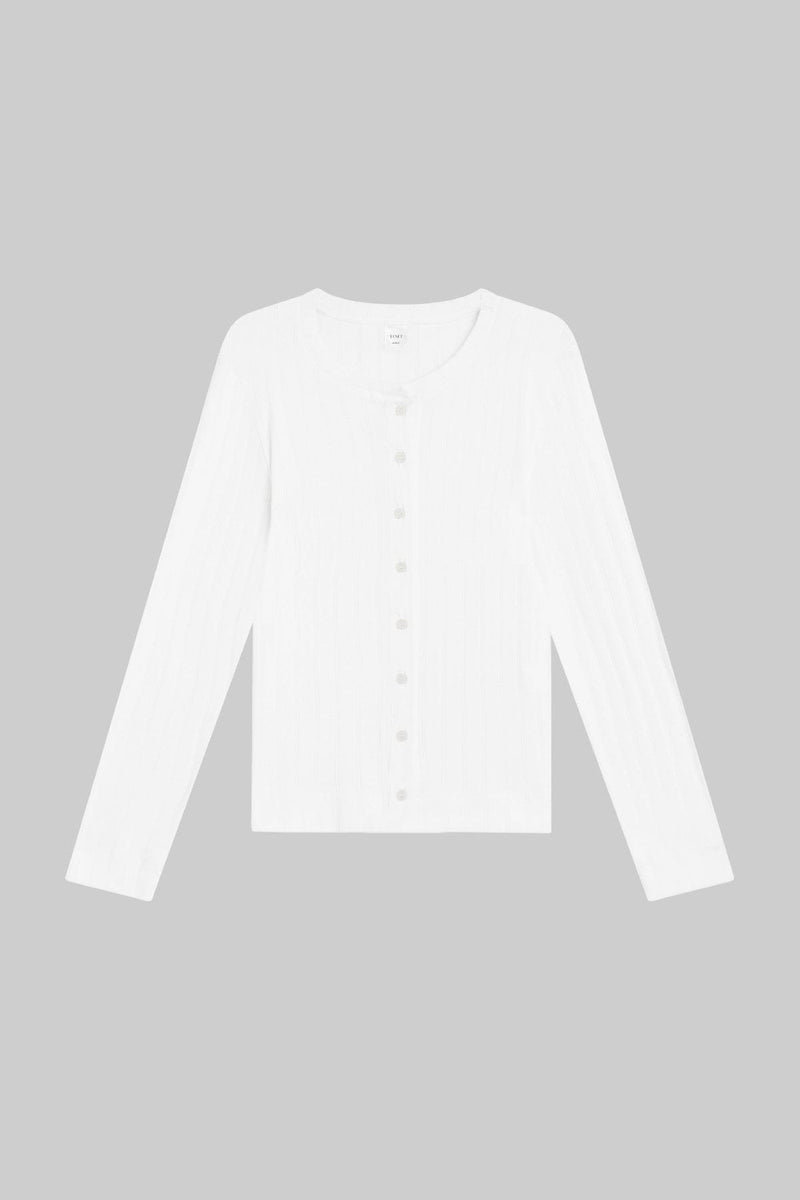 The Pointelle Classic Crew Cardigan  LESET   