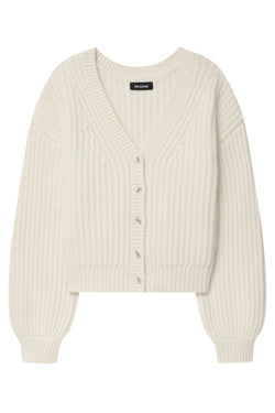 Wool Cashmere Rib V Neck Cardigan  Naadam   