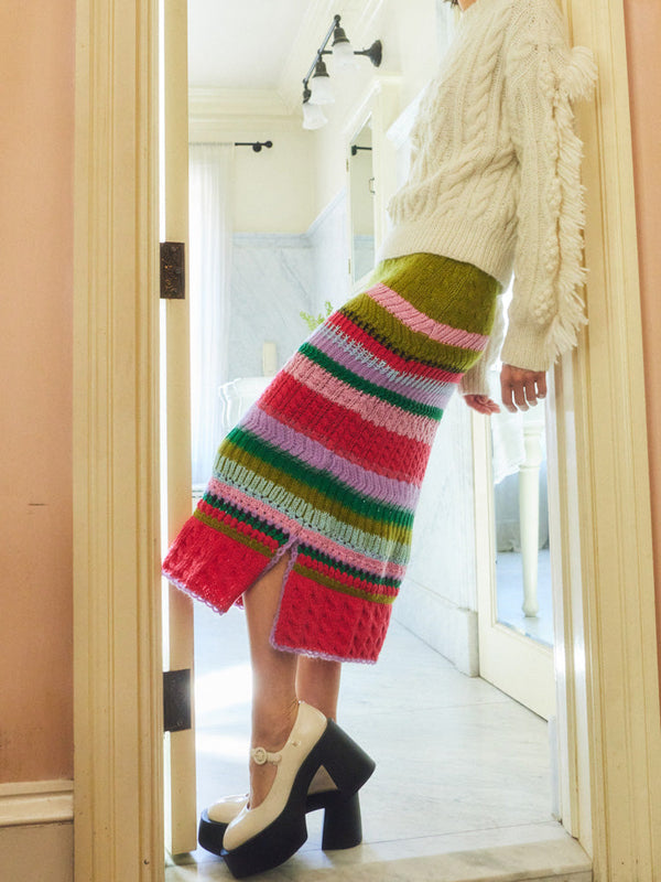 Ashby Multi Stitch Skirt  Lingua Franca   