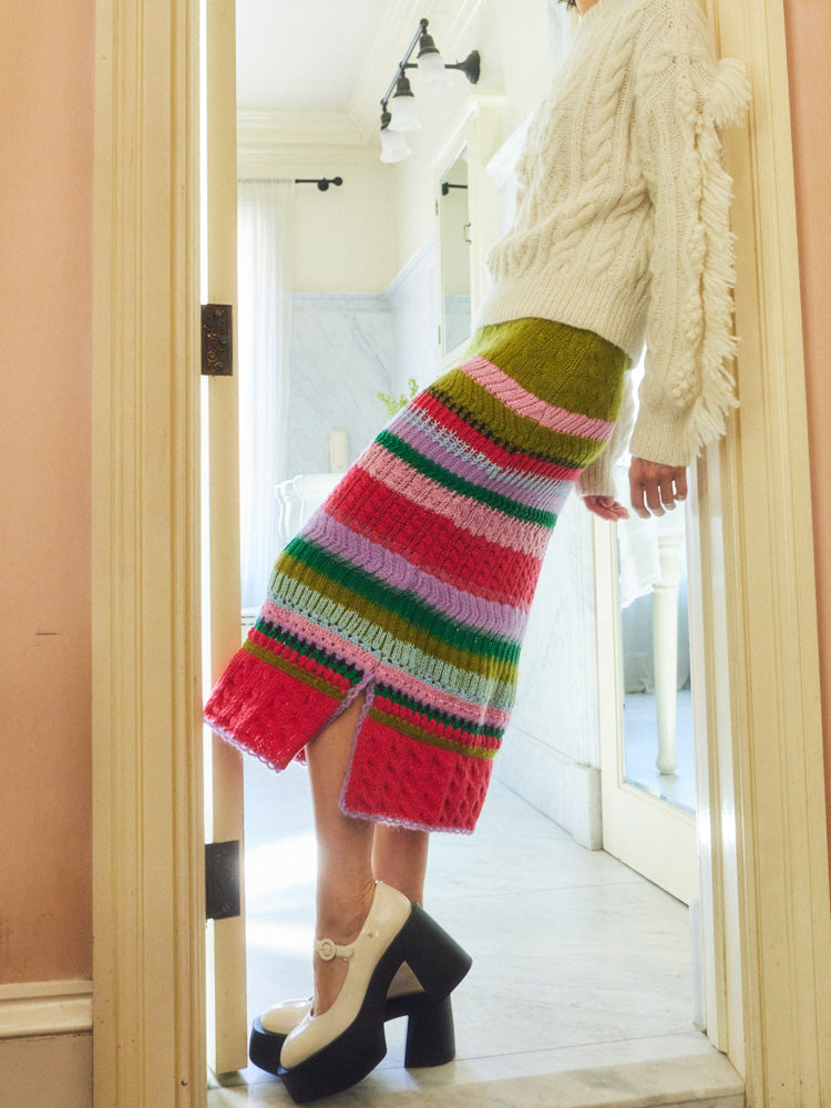 Ashby Multi Stitch Skirt  Lingua Franca   