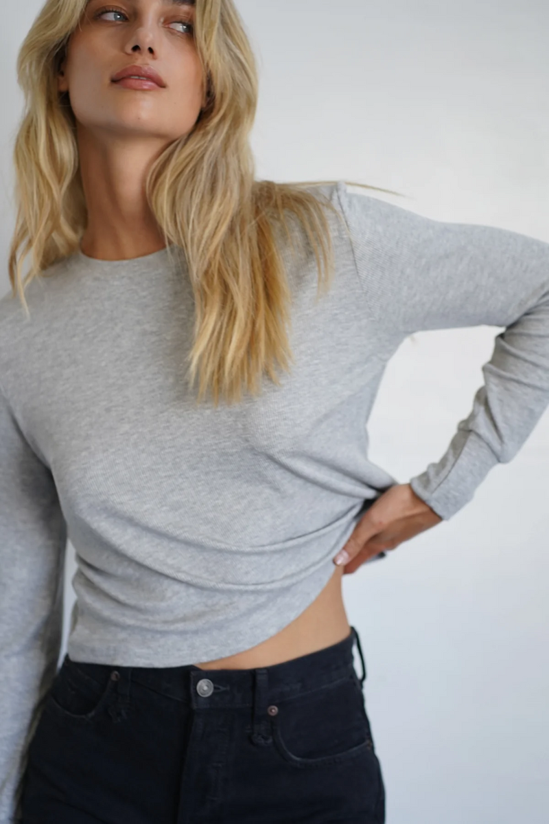 Ribbed Long Sleeve Crew