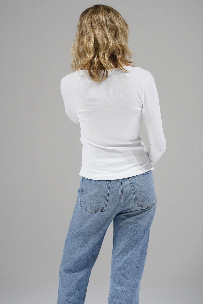 V Ribbed Long Sleeve