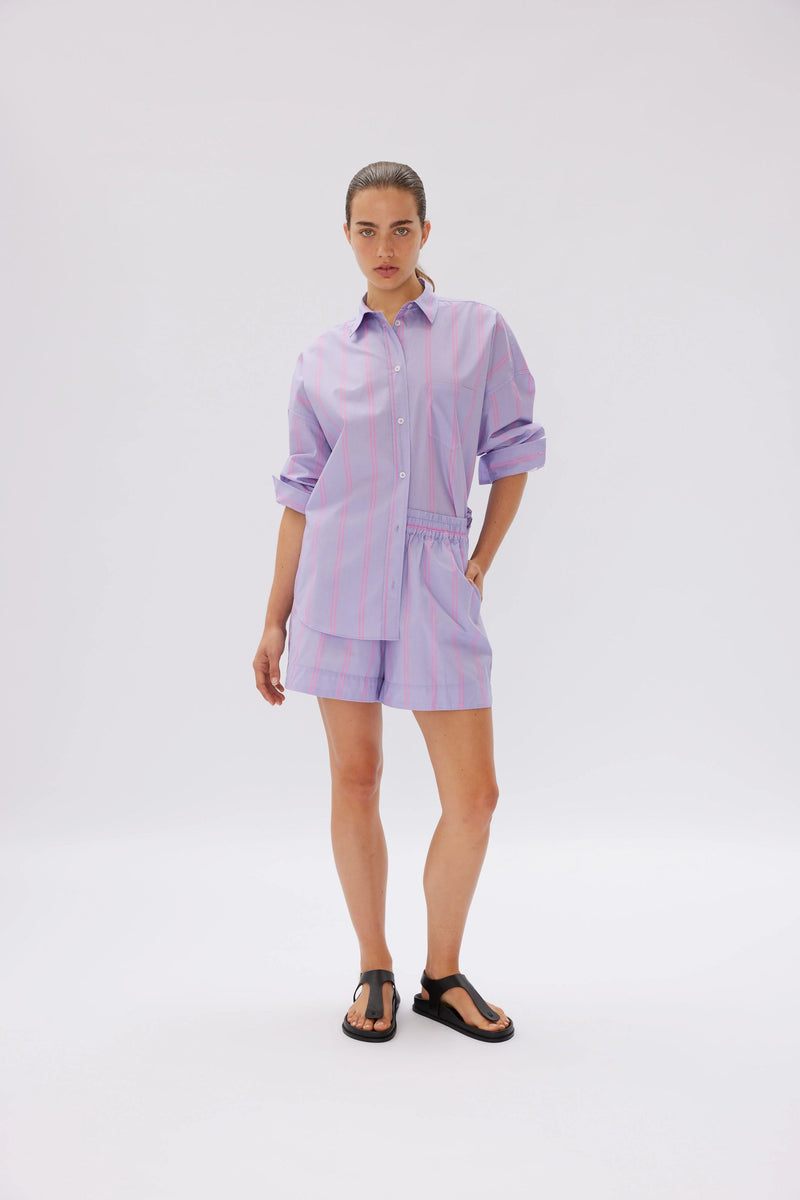 Chiara Mid Length Stripe Shirt