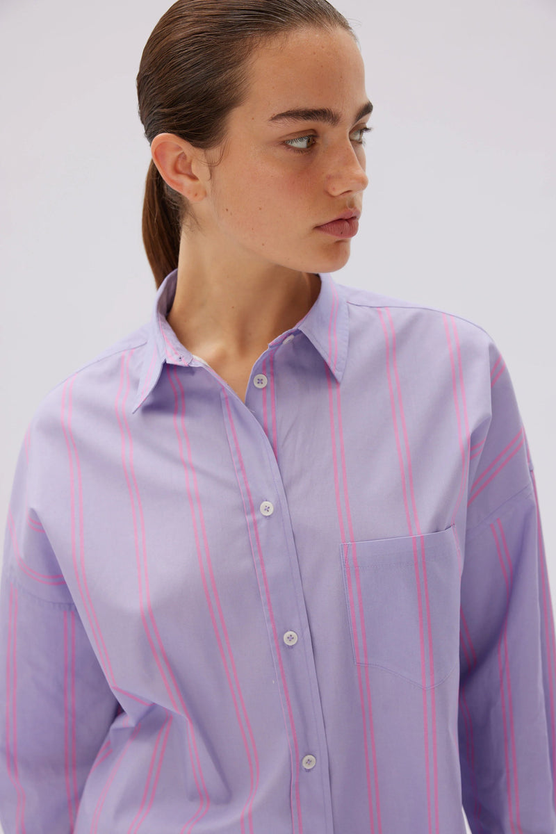 Chiara Mid Length Stripe Shirt
