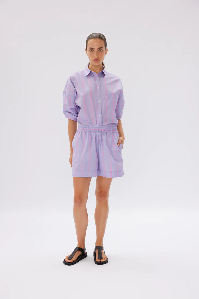 Chiara Mid Length Stripe Shirt