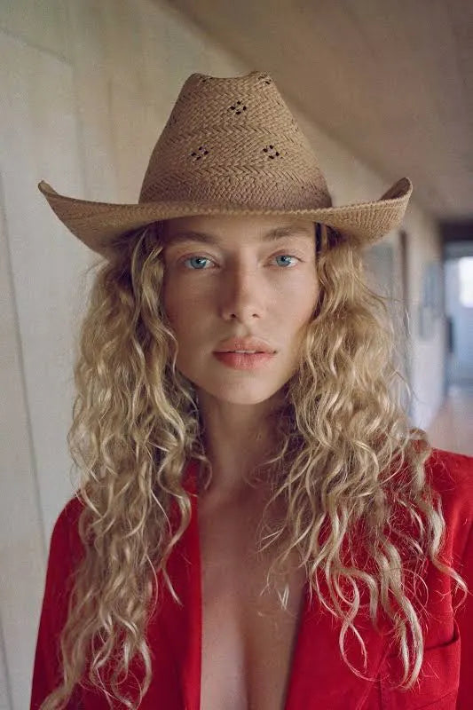 Desert Rose Straw Cowboy Hat