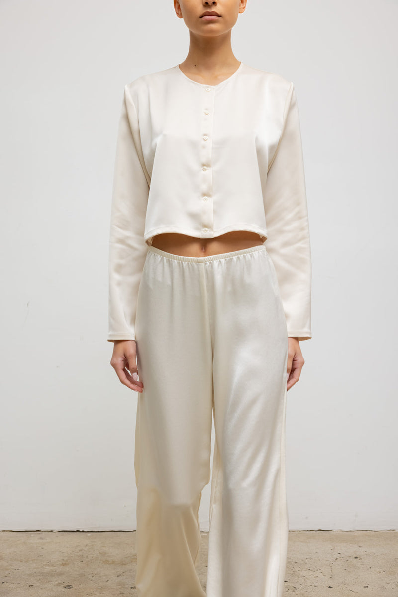 Barb Satin Crew Cargigan