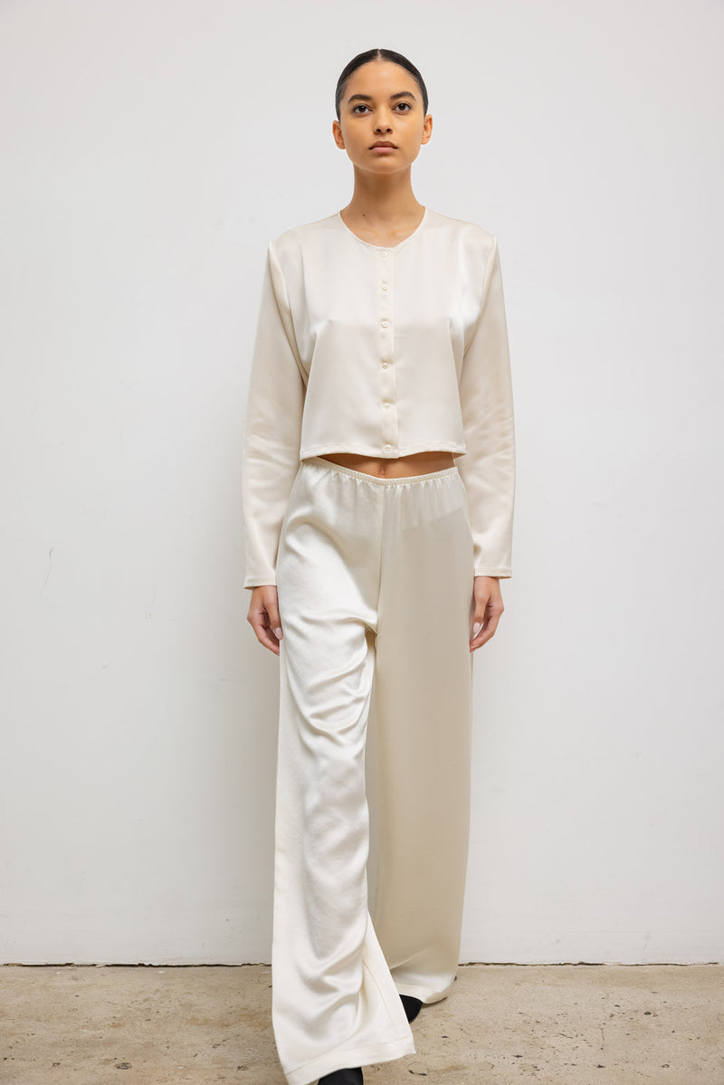 Barb Satin Crew Cargigan