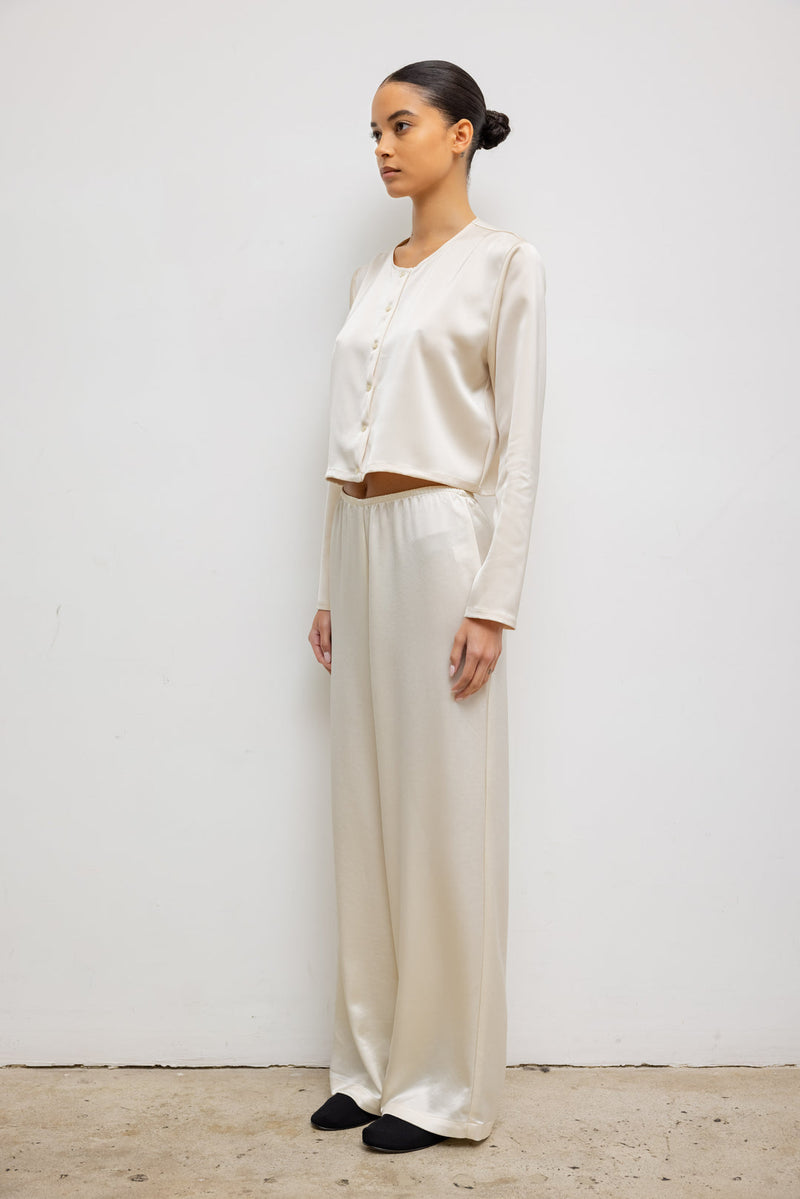 Barb Satin Crew Cargigan