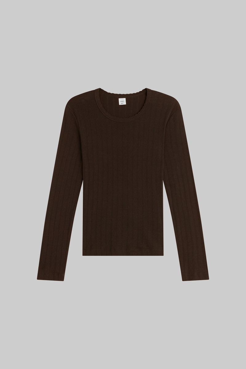 Pointelle Slim Fit Long Sleeve