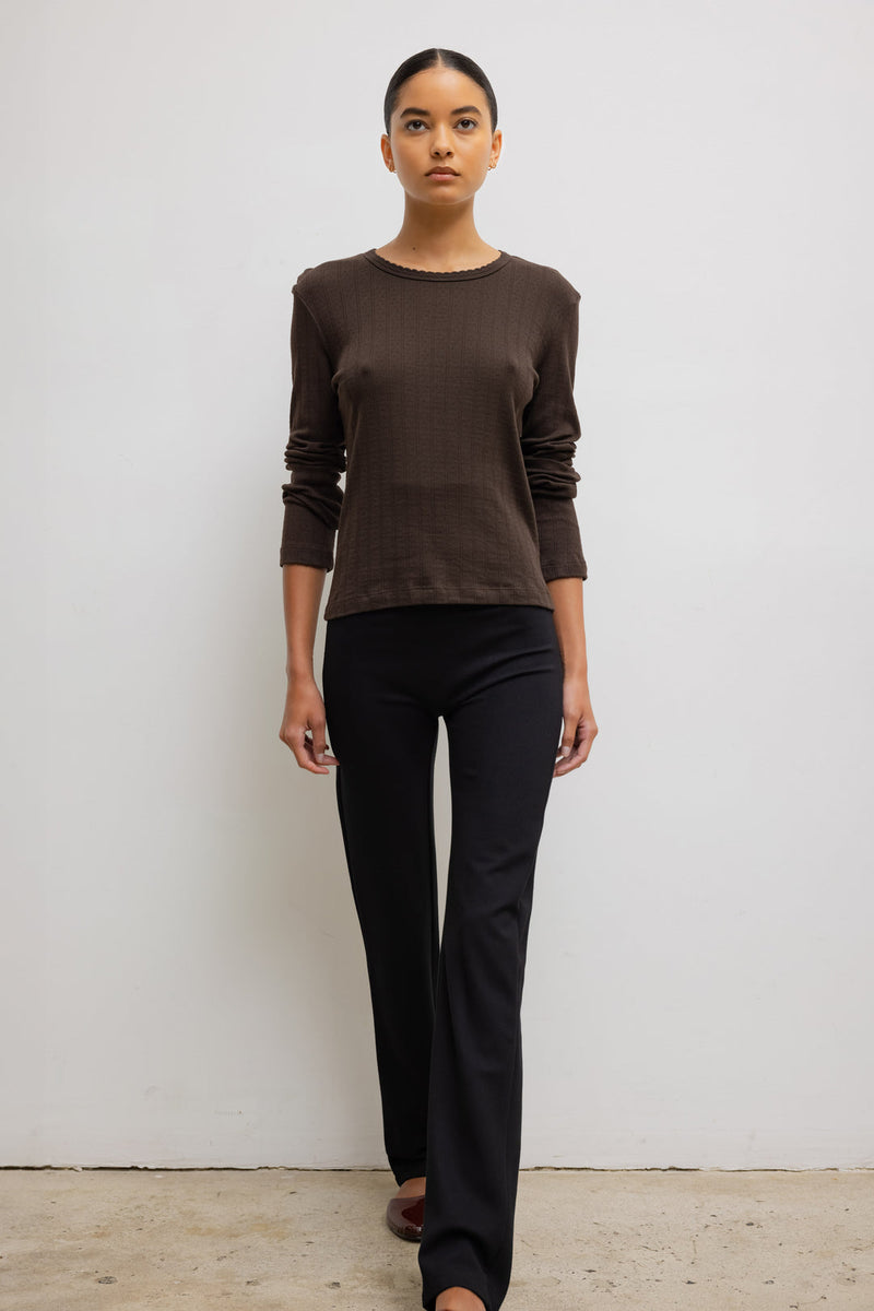 Pointelle Slim Fit Long Sleeve