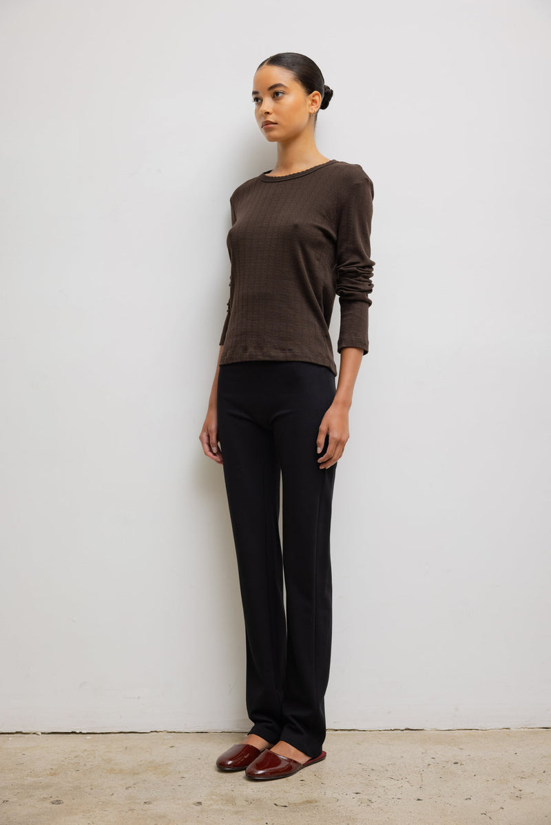 Pointelle Slim Fit Long Sleeve