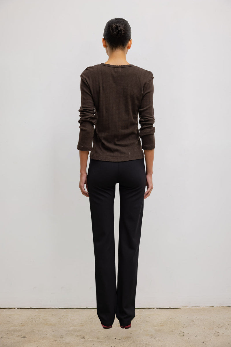 Pointelle Slim Fit Long Sleeve
