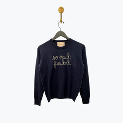 So Much Funukah Hand-Stitched Cashmere Crewneck  Lingua Franca   