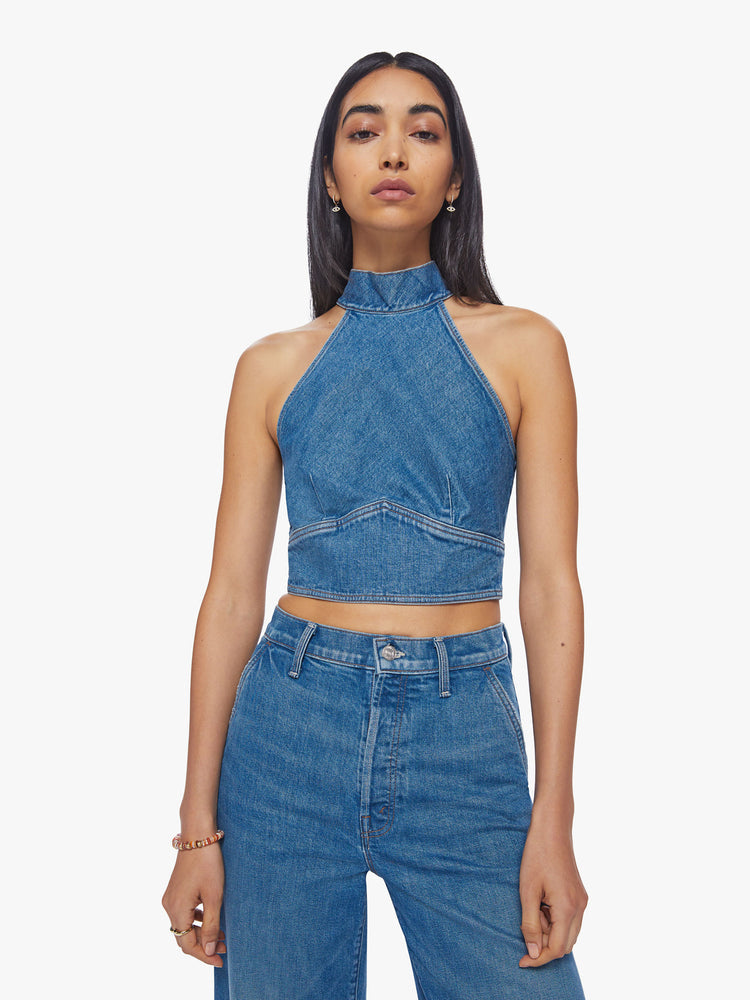 The Never Falter Halter Top  Mother Denim   