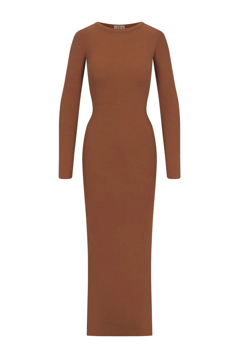 Long Sleeve Crewneck Dress Maxi  Éterne   