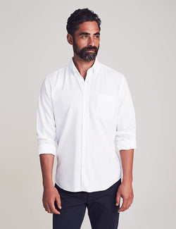 Stretch Oxford Shirt Apparel Faherty Small White 