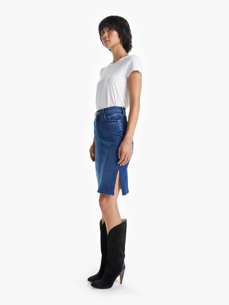 High Waisted Slice Knee Skirt Apparel Mother Denim   