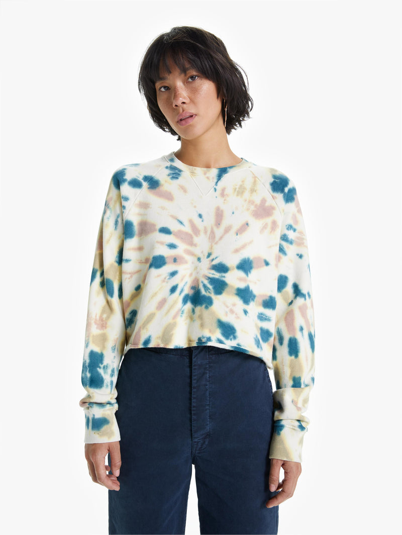 The Loafer Crop Fray Sweatshirt Apparel Mother Denim   