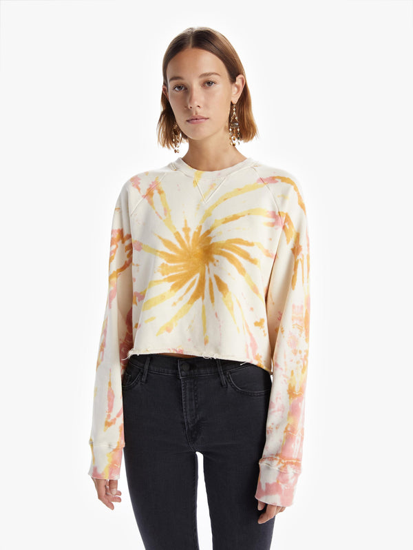 The Loafer Crop Fray Sweatshirt Apparel Mother Denim   