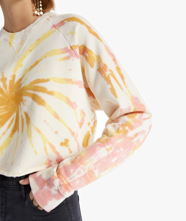 The Loafer Crop Fray Sweatshirt Apparel Mother Denim   