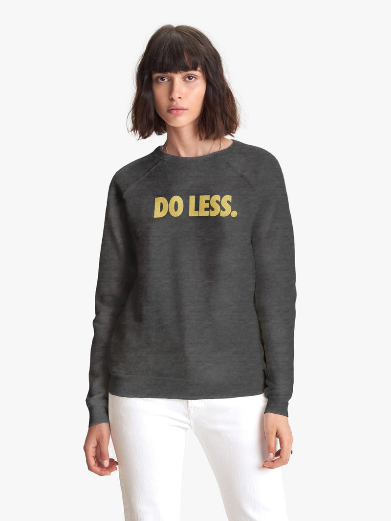 Do Less Hugger Sweatshirt Apparel Mother Denim Small Black/Gold 