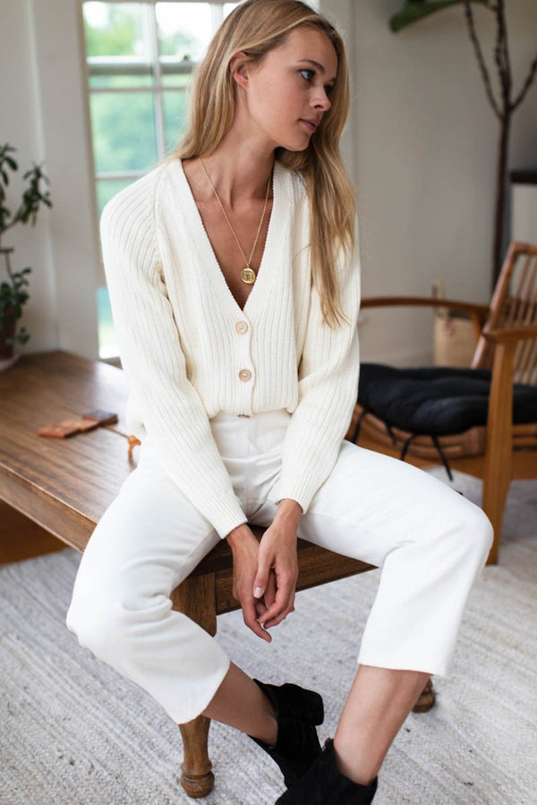 Low V-Neck Cardigan Apparel & Accessories Emerson Fry   