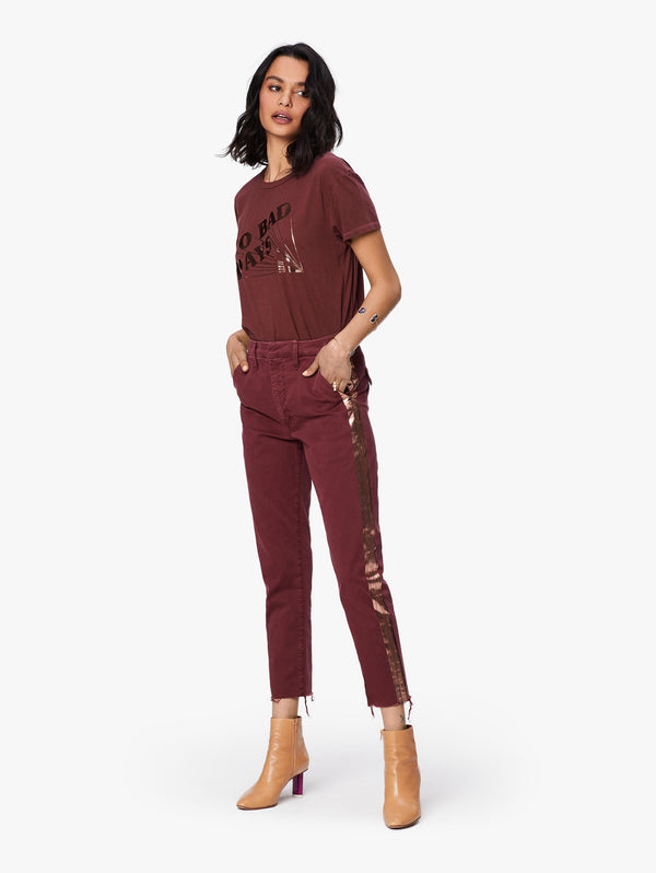 Shaker Prep Cropped Fray Pants Apparel Mother Denim Dahlia/Rose Gold 24 