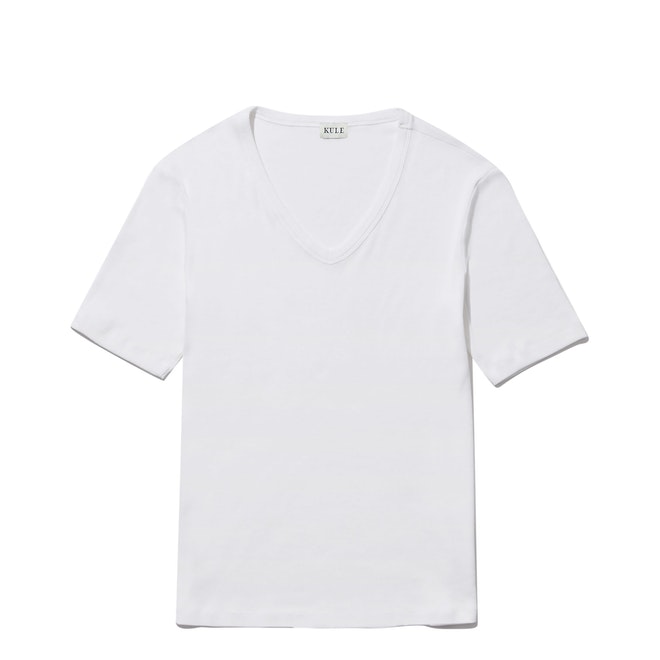 The Inez Ribbed V-Neck Tee Apparel & Accessories KULE   