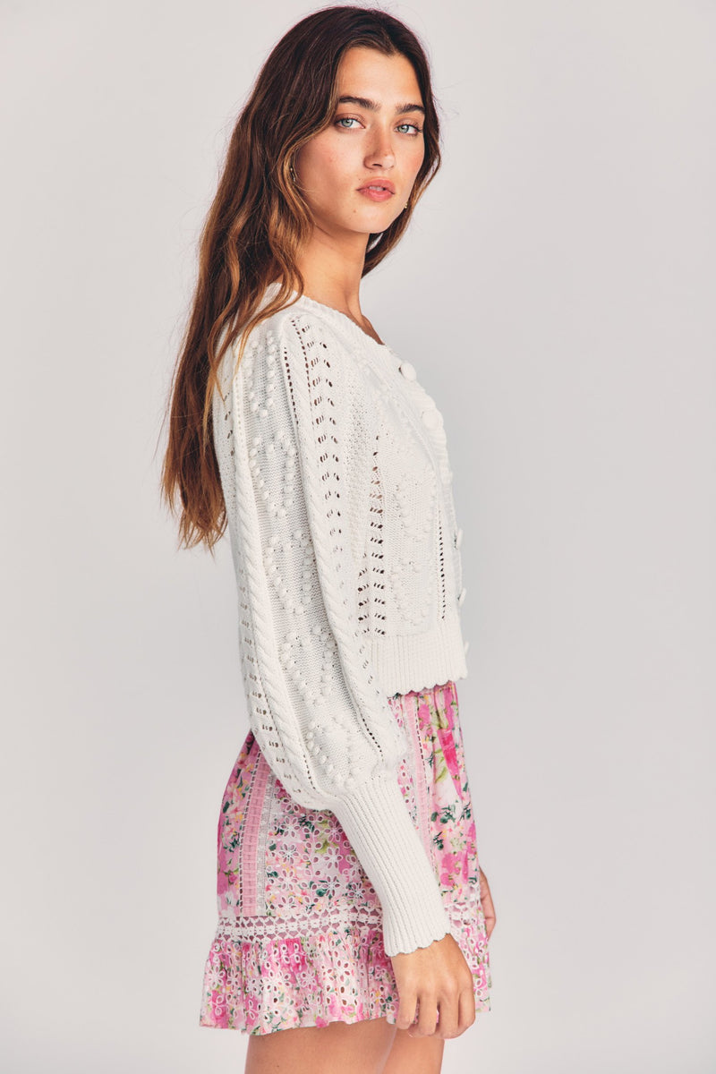 Romeo Cropped Cardigan Sweater Apparel & Accessories LoveShackFancy   