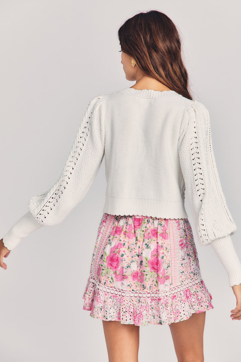 Romeo Cropped Cardigan Sweater Apparel & Accessories LoveShackFancy   