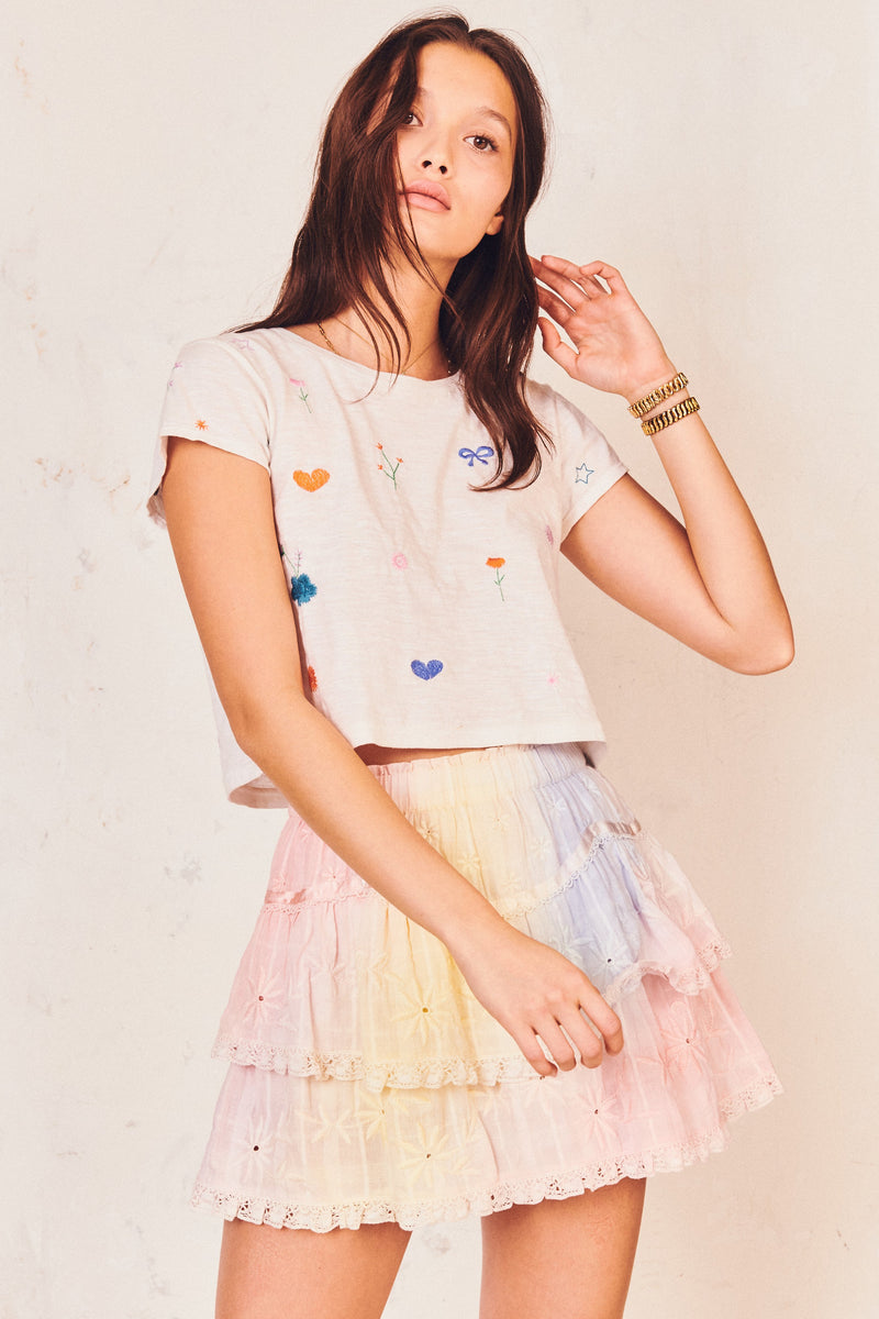 Tully Mini Skirt Apparel LoveShackFancy Extra Small Multi Tie Dye 