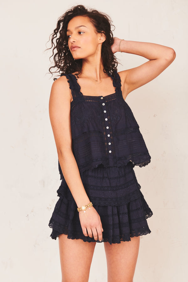 Sully Top Apparel LoveShackFancy Extra Small Navy 