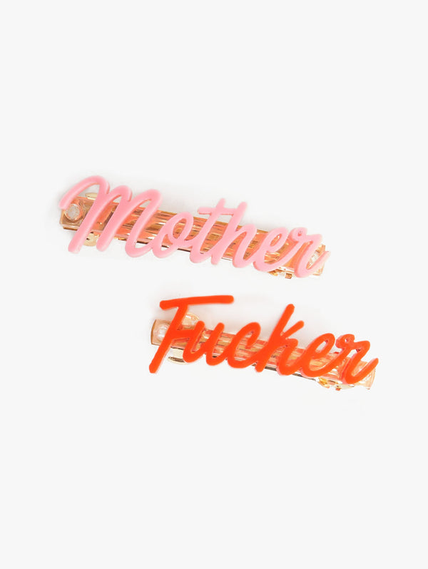 Mother F*cker Barrette Accessories Mother Denim One Size Mother Fucker/Pink+Red 
