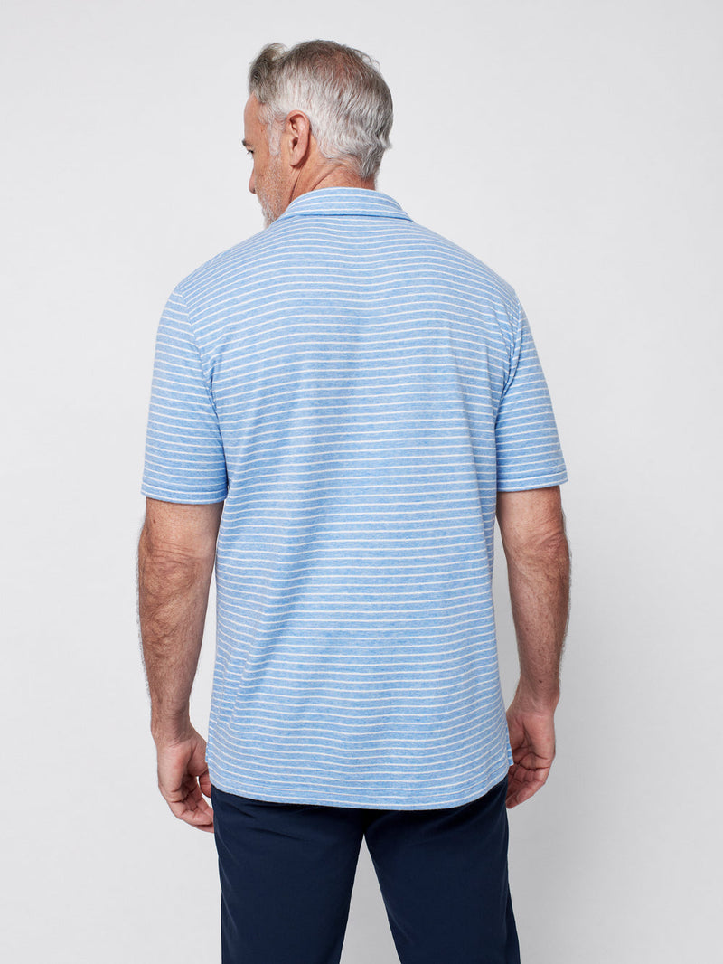Cloud Stripe Short Sleeve Polo Apparel & Accessories Faherty   